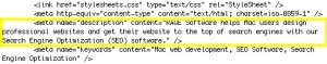 Meta Description In HTML Source Code