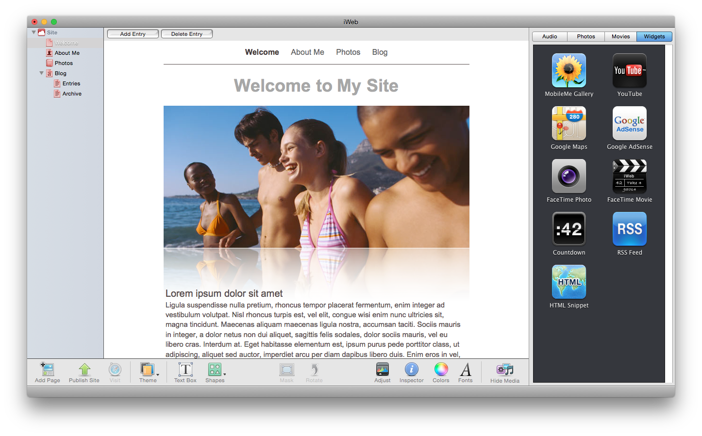 making apple iweb site