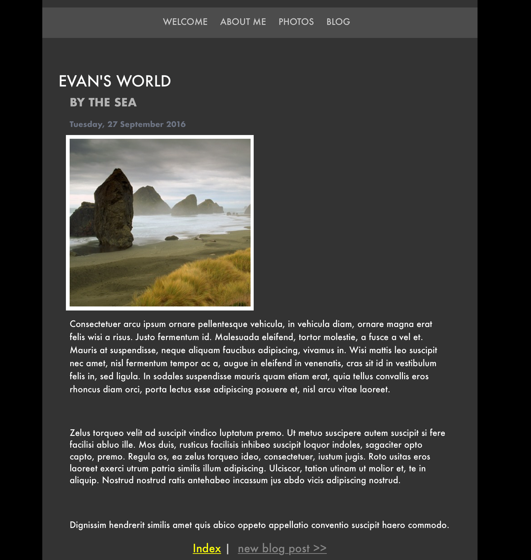 The recreated iWeb blog post in the soon to be released EverWeb version 2.0.