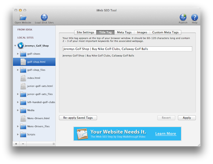 iWeb SEO Tool for Mac 3.0 full