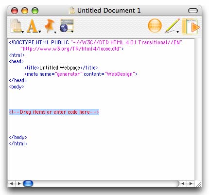 WebDesing Document Window